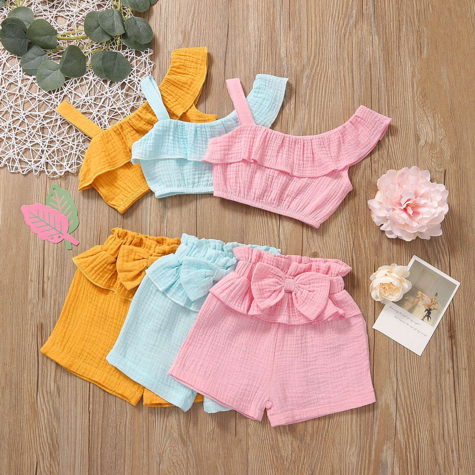 Traje Bandolera Color Liso para Bebé Niña — Algodón