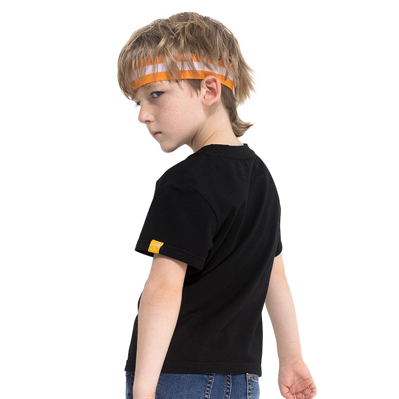 Camiseta de Niño con Estampado de Letras — Estilo Deportivo Verano