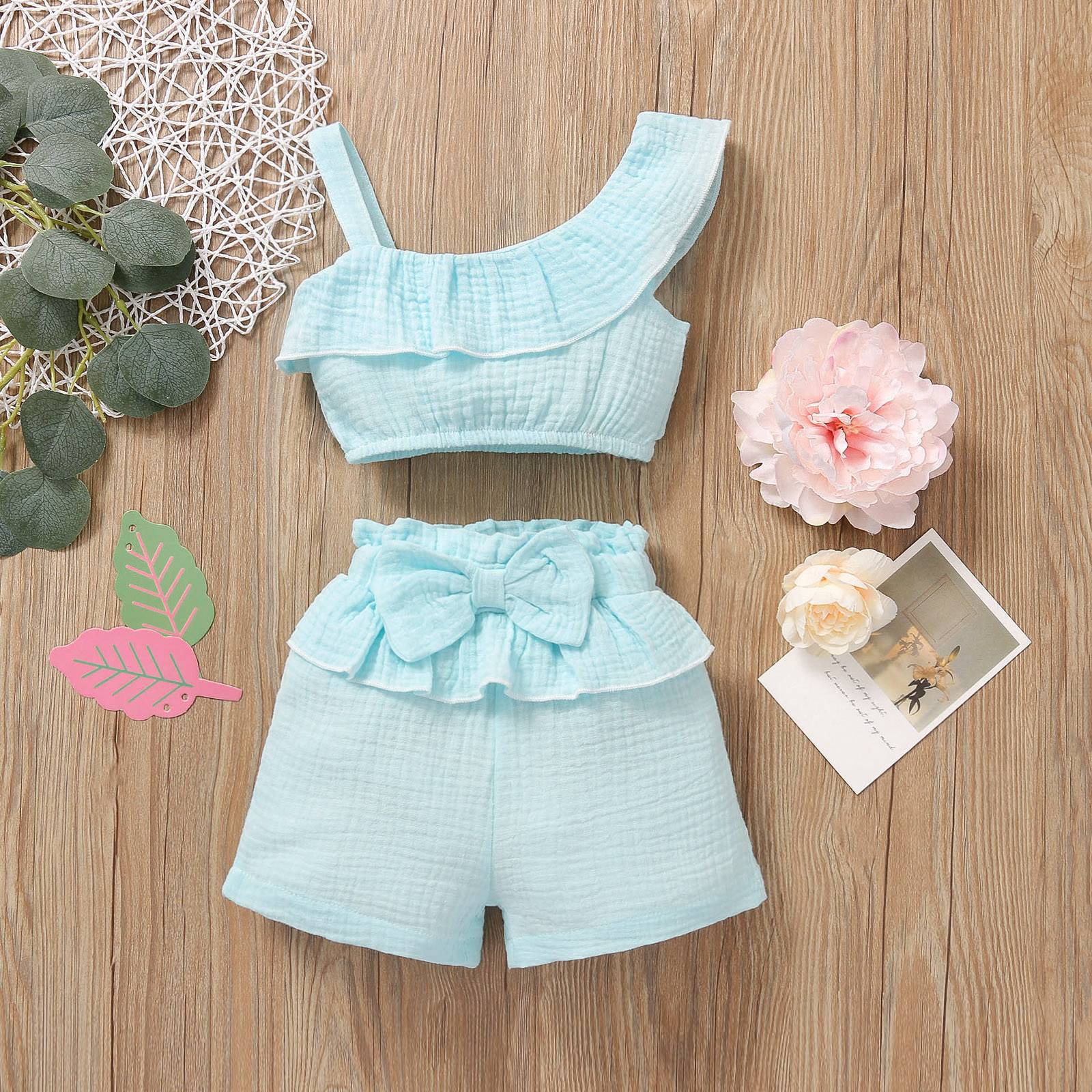 Traje Bandolera Color Liso para Bebé Niña — Algodón