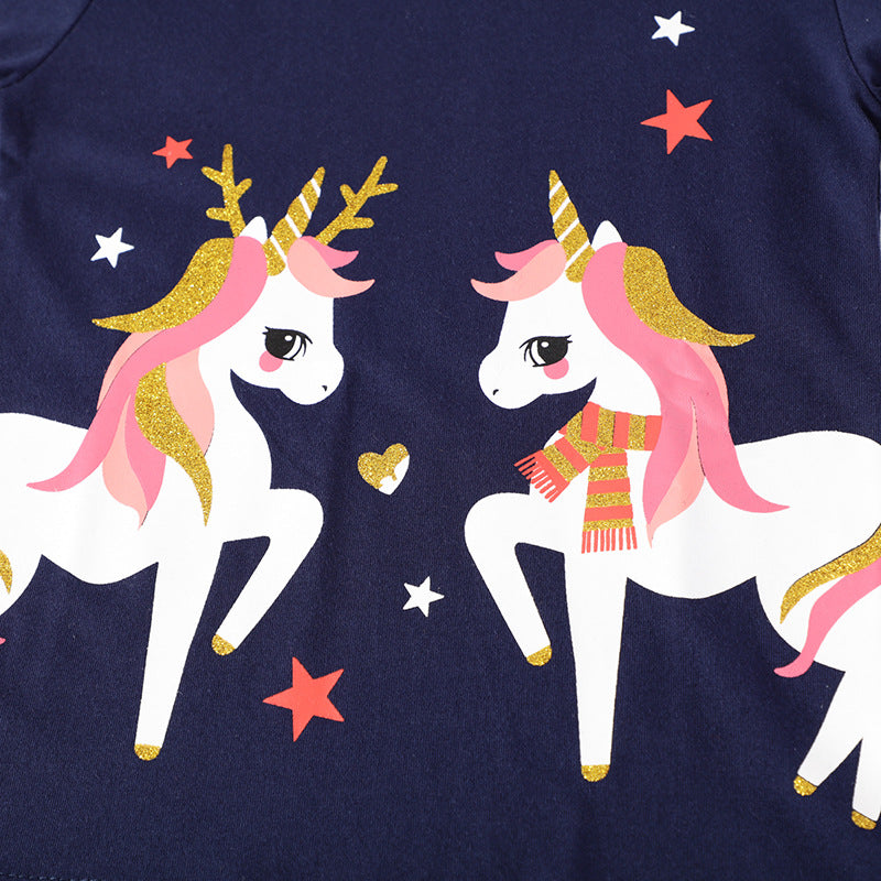 Camiseta Manga Corta con Estampado de Dibujos Animados — Niños