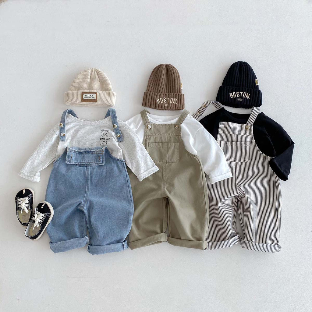 Mono vaquero informal con tirantes para bebé y niño pequeño