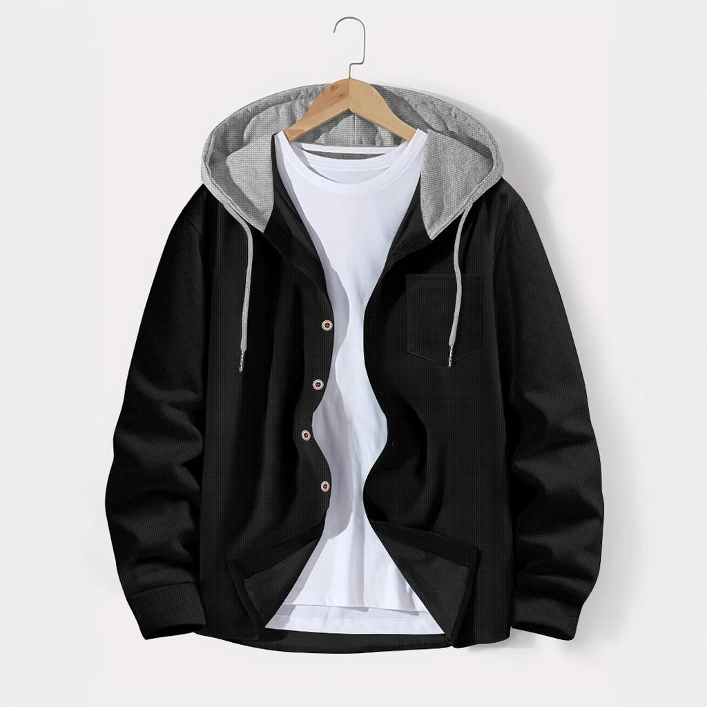 MEN'S CASUAL HOODED CARDIGAN