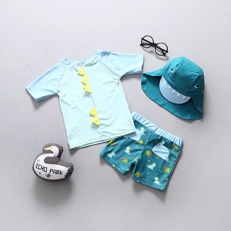 Traje de Baño para Niños con Estampado de Dinosaurios — Protección UPF 50+