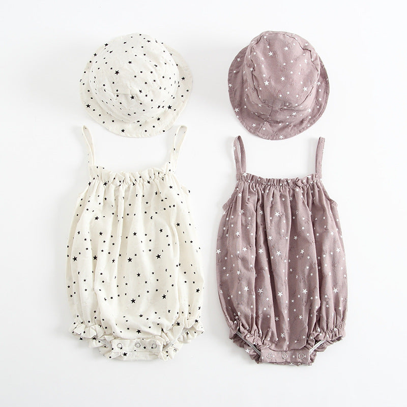Baby girl romper with hat