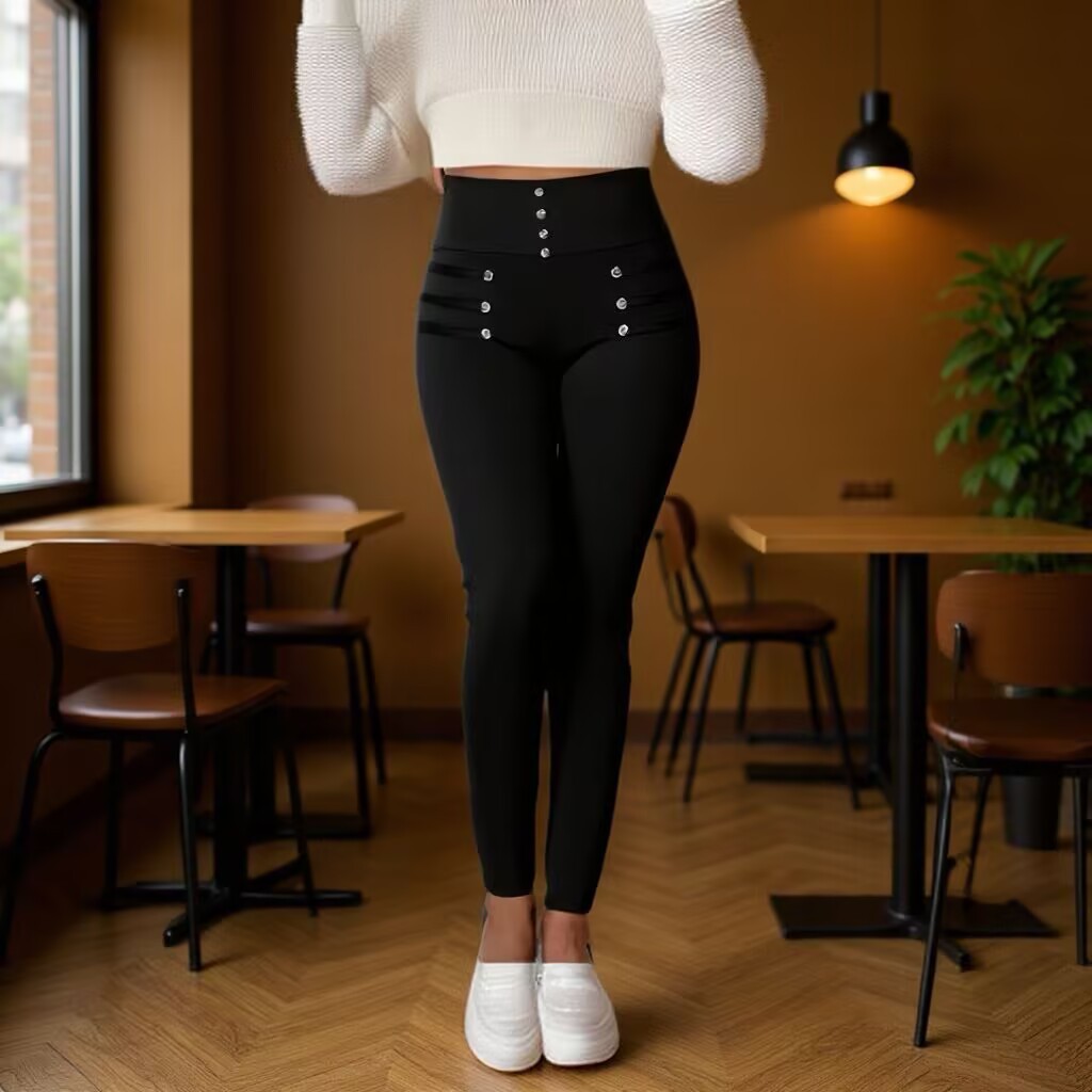 High-waisted Slim-fit Trousers Women's European And American Style