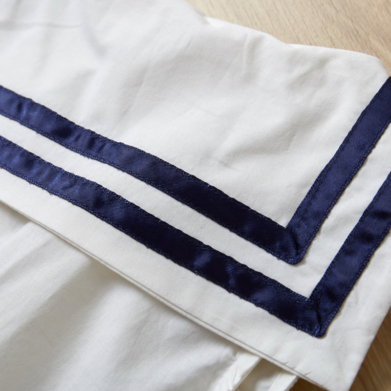 Vestido de Marinera Blanco y Azul Marino para Niñas