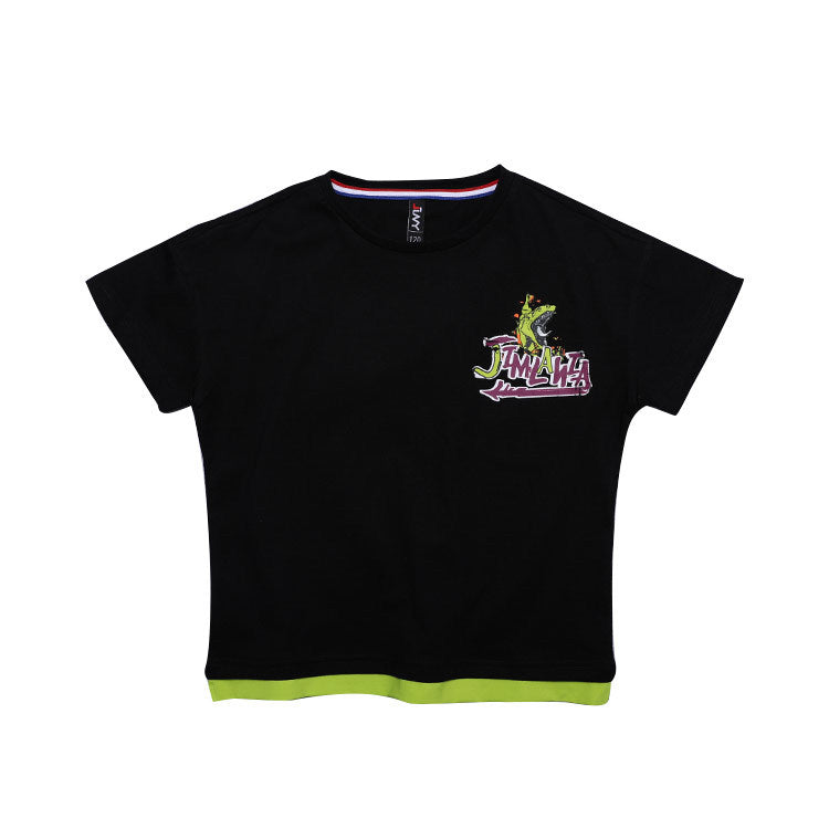 Camiseta Manga Corta con Estampado de Dinosaurio para Niño