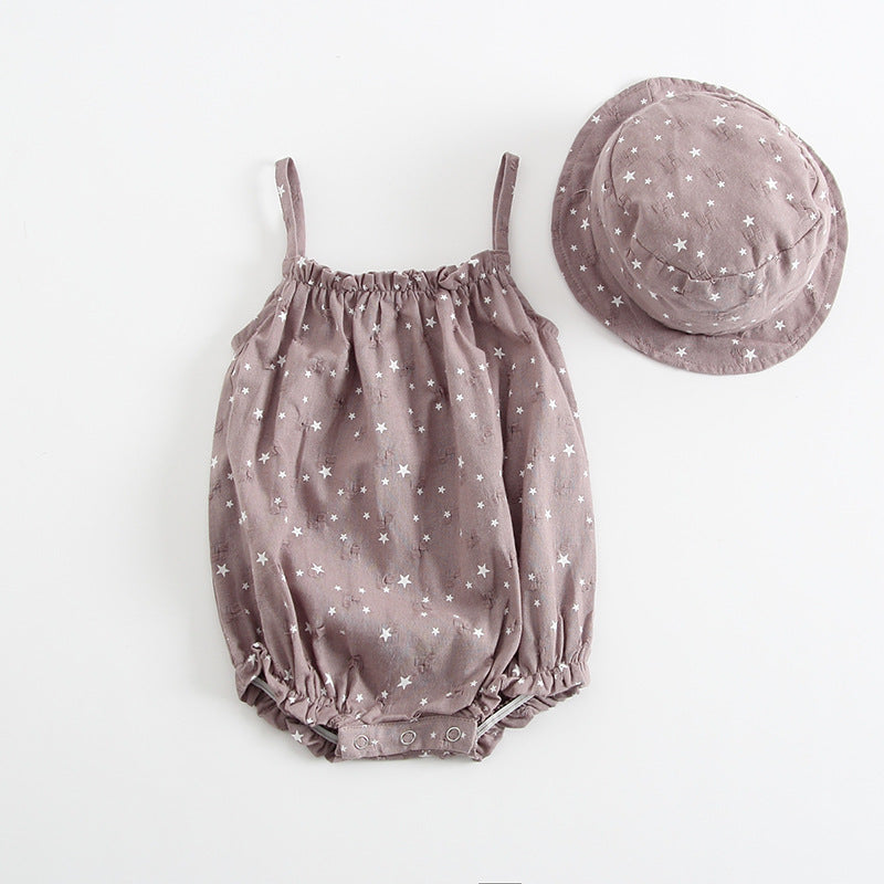 Baby girl romper with hat
