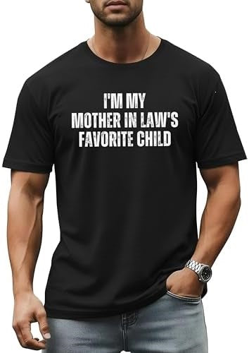 Camiseta de manga corta para hombre con estampado humorístico de letras.