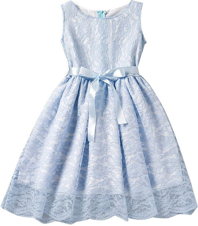 Vestido de Encaje Estilo Princesa para Niñas — Algodón