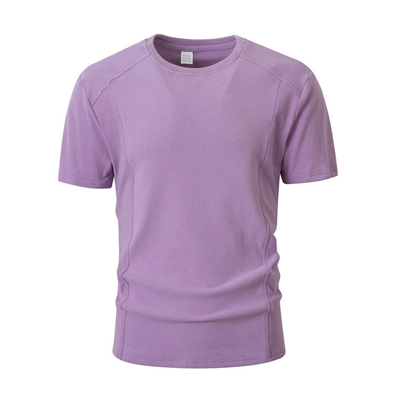 Camiseta Manga Corta Hombre Color Liso — Poliéster Slim Fit