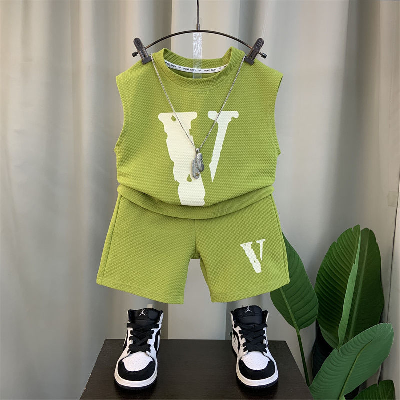 Conjunto de Niño: Camiseta sin Mangas y Pantalón Corto — Estilo Coreano Verano