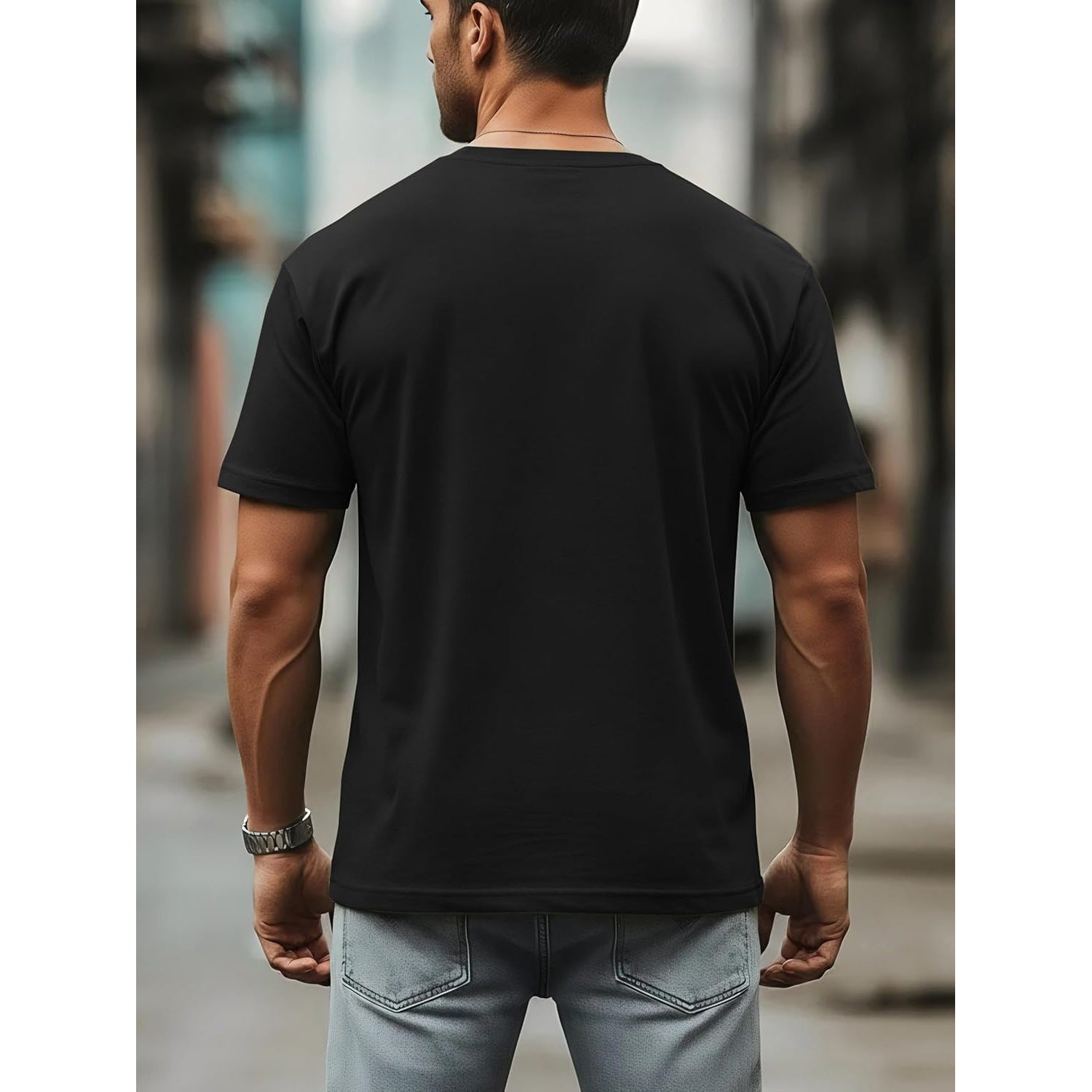 Camiseta de manga corta para hombre con estampado humorístico de letras.