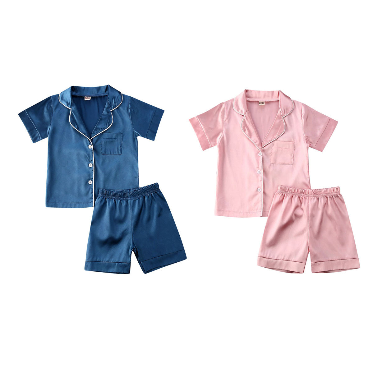 Pijama de Dos Piezas de Algodón de Manga Corta para Niños — Suave y Cómodo
