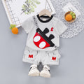 Two-piece cartoon baby outfit.