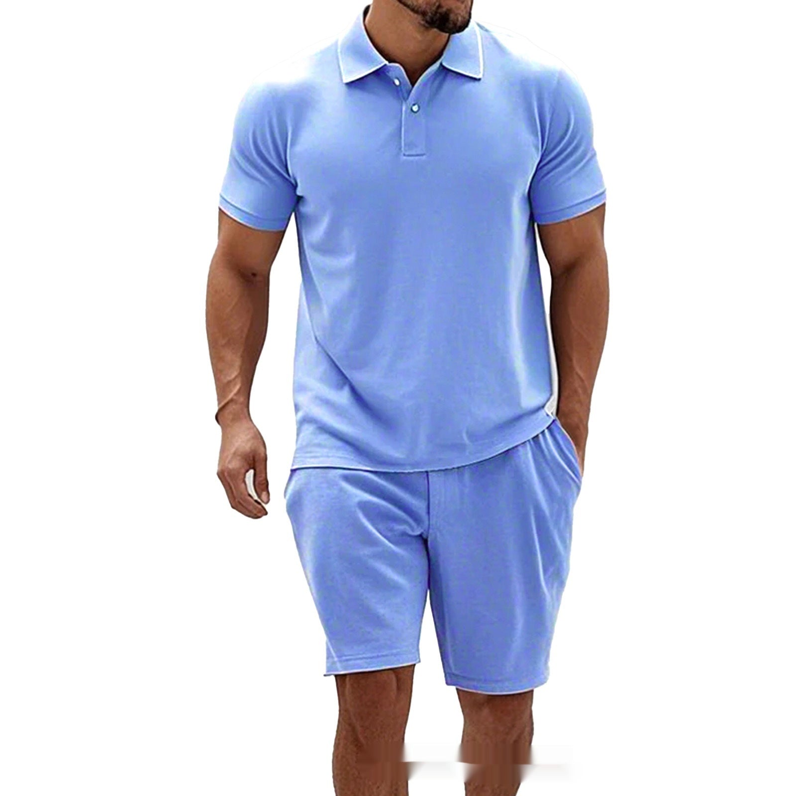 Conjunto Casual de Hombre a Rayas Dos Piezas