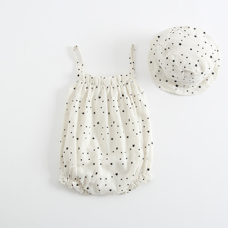 Baby girl romper with hat