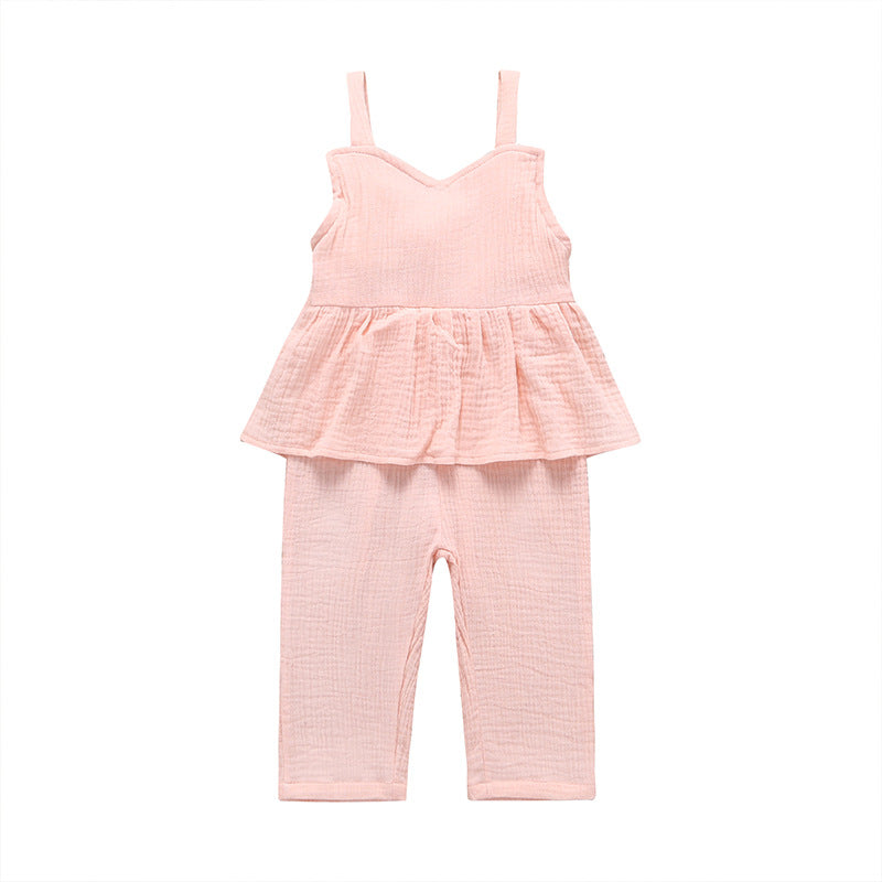 Mono de Verano para Niñas — Algodón y Lino Fresco