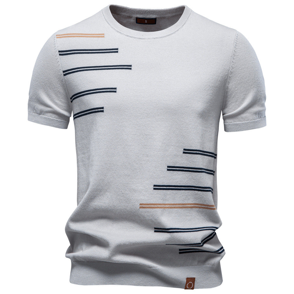 Camiseta de punto de manga corta para hombre, 100% algodón.