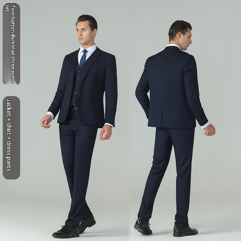Traje formal elegante y casual para hombre, de corte ajustado.