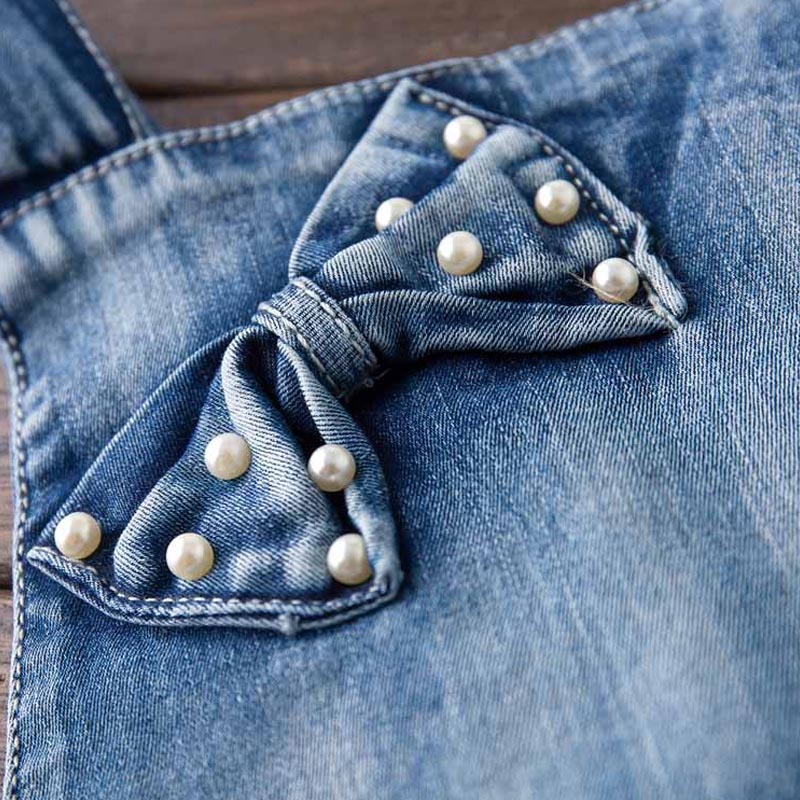 Mono Vaquero Desgastado para Niña — Cintura Elástica