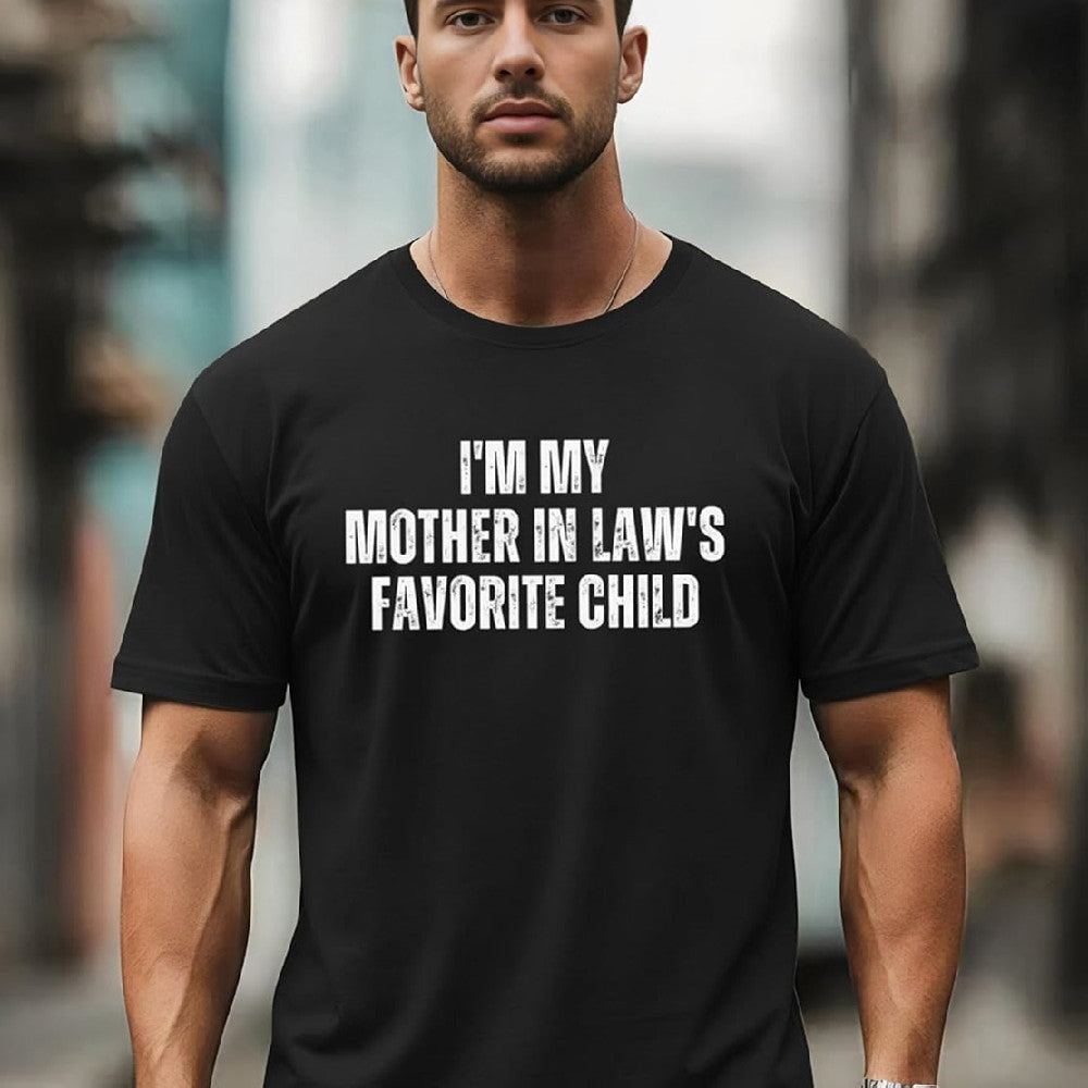 Camiseta de manga corta para hombre con estampado humorístico de letras.