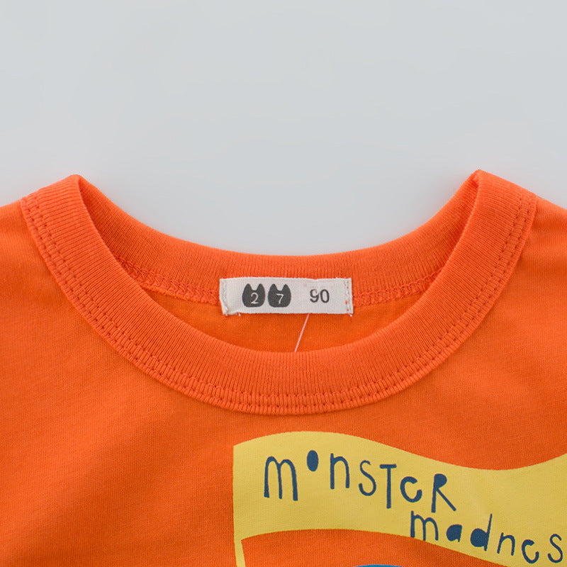 Camiseta Manga Corta Cuello Redondo con Estampado para Niño