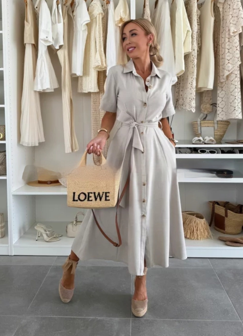 Vestido ajustado de color liso con cordones para mujer
