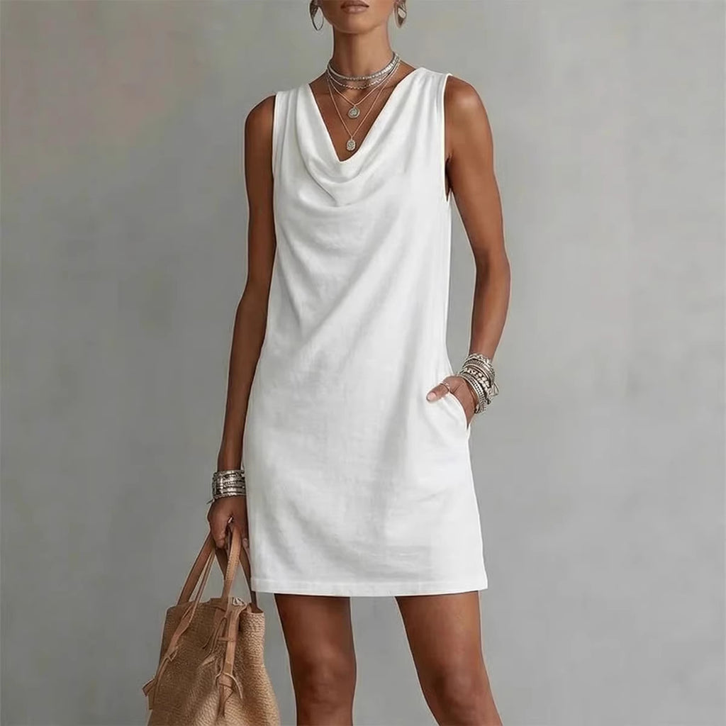 Vestido sin mangas con hombros descubiertos para mujer