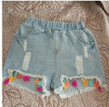 Pantalones cortos vaqueros niña — denim verano tallas 110–160 cm