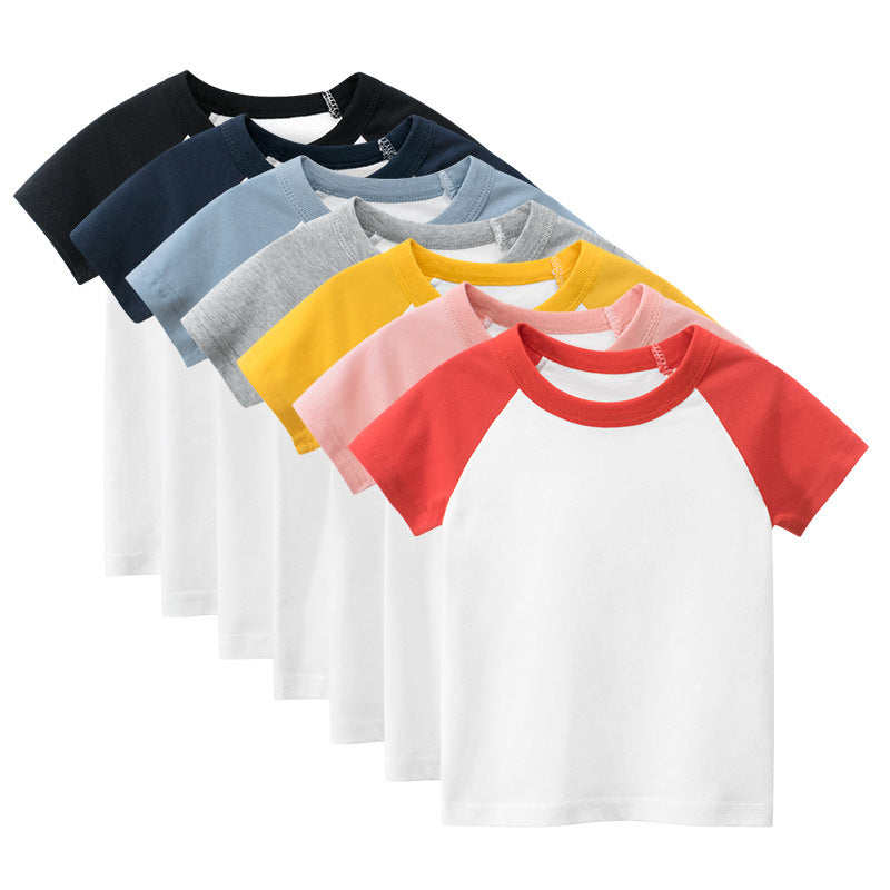 Camiseta Infantil Manga Corta Color Liso — Algodón Básica