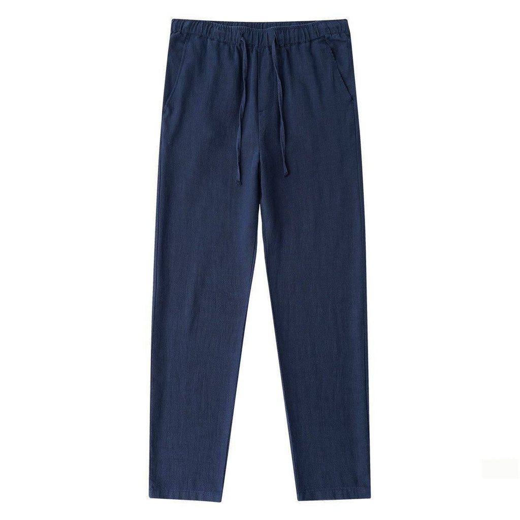 Conjunto clásico informal de algodón y cáñamo para hombre.