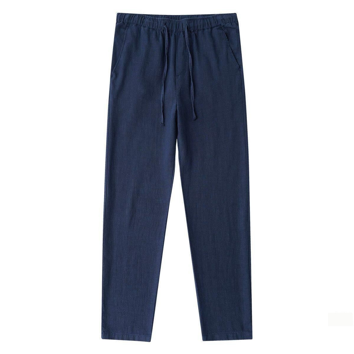 Conjunto clásico informal de algodón y cáñamo para hombre.