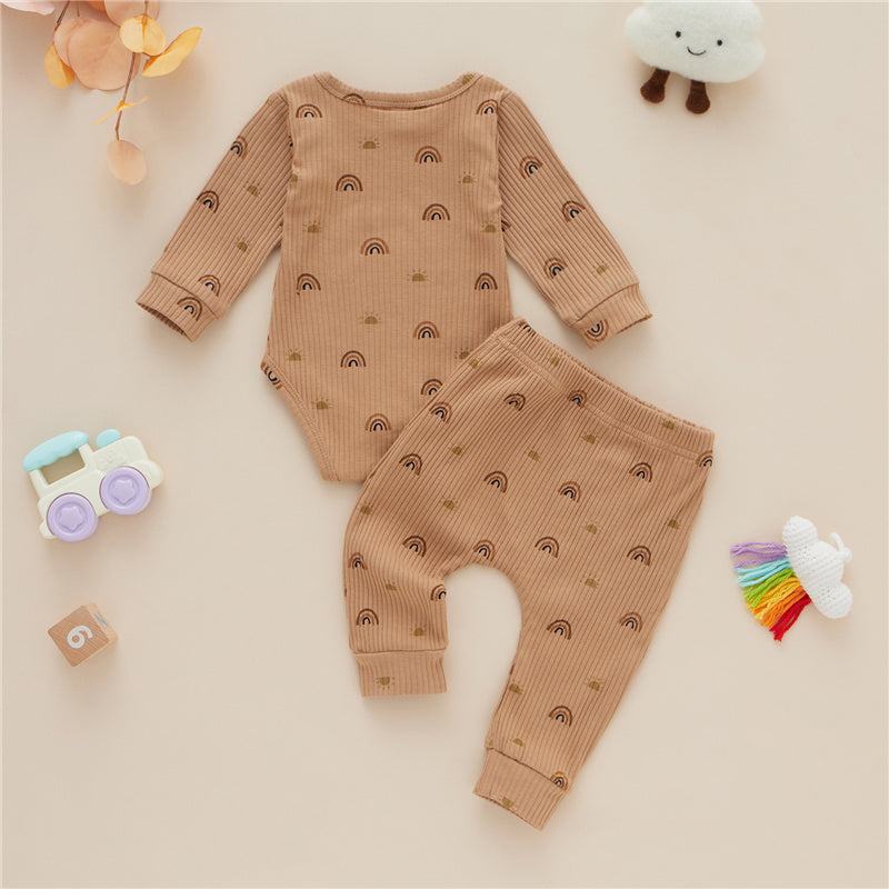 Conjunto de Algodón para Bebé Estampado Arcoíris