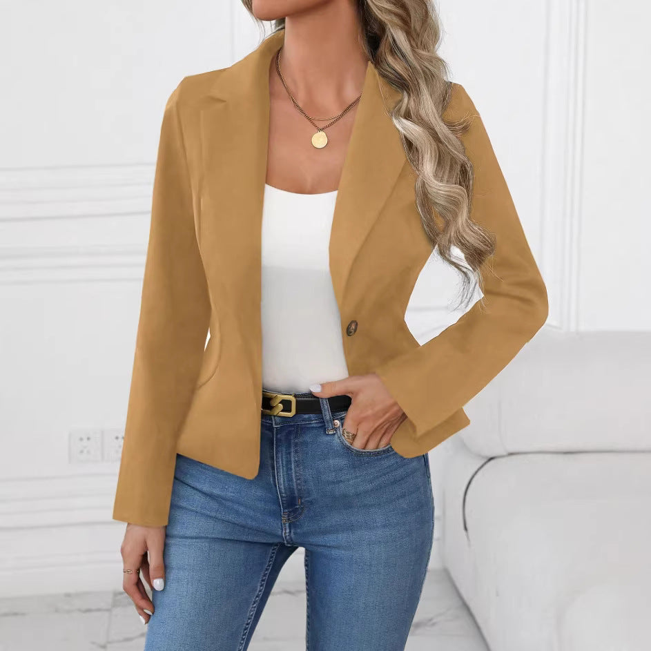Blazer de mujer de alta gama en color liso.