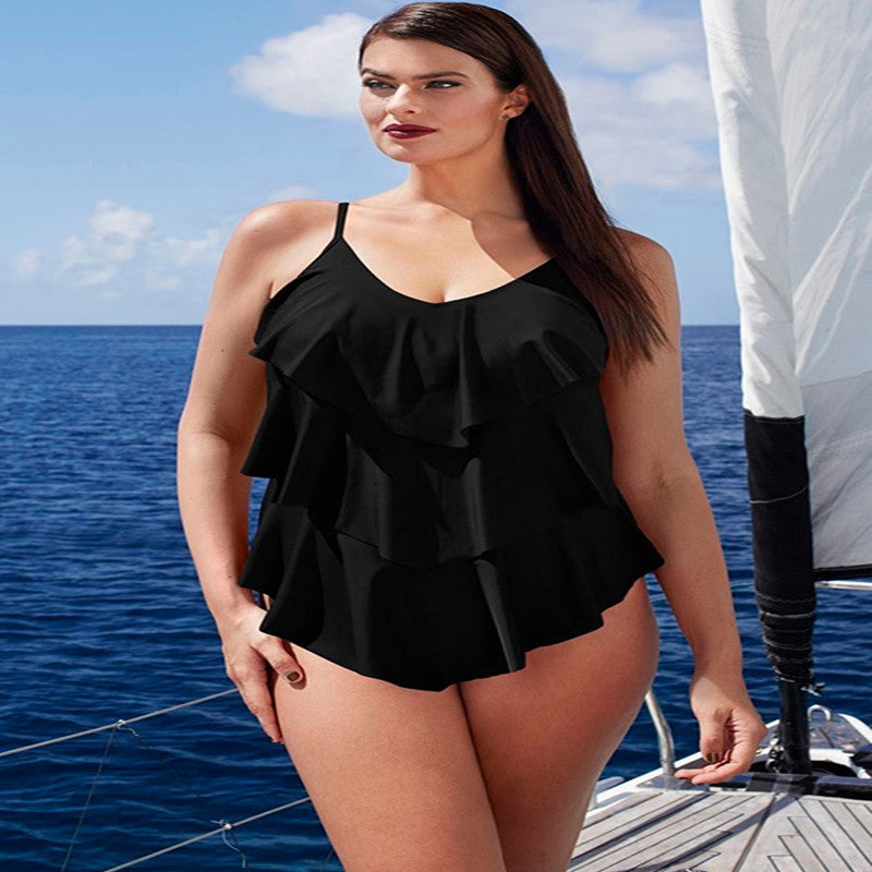 nuevo traje Color explosión tamaño Siamés traje de baño Sexy bikinis espalda descubierta cubre vientre grande