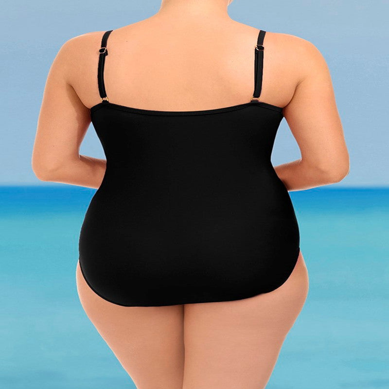 nuevo traje Color explosión tamaño Siamés traje de baño Sexy bikinis espalda descubierta cubre vientre grande
