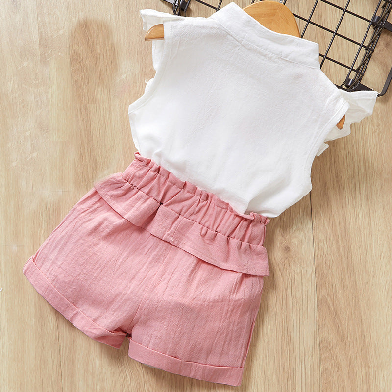 Conjunto de Niña de Dos Piezas — Algodón Cómodo Verano