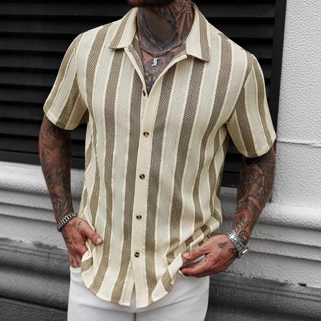CAMISA DE CUELLO EN V PARA HOMBRES