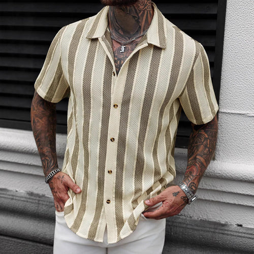 CAMISA DE CUELLO EN V PARA HOMBRES