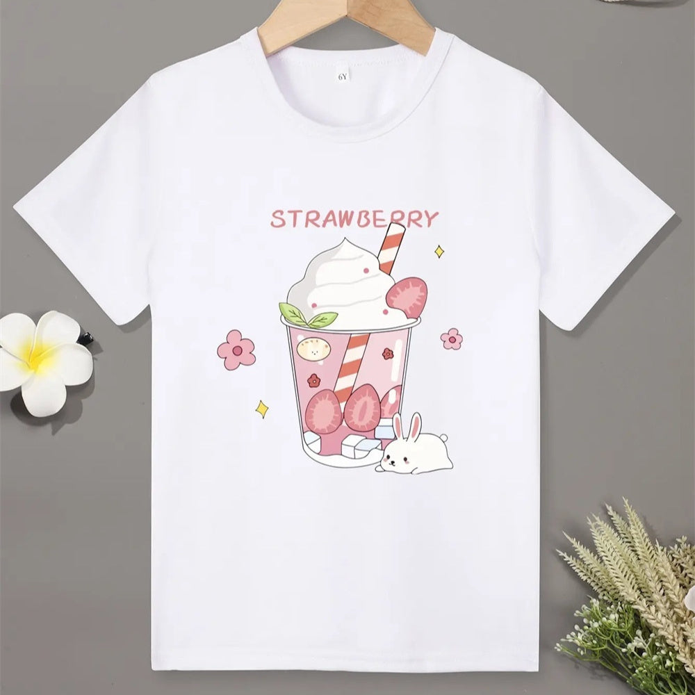 Camiseta Infantil con Estampado de Dibujo — Algodón Niños