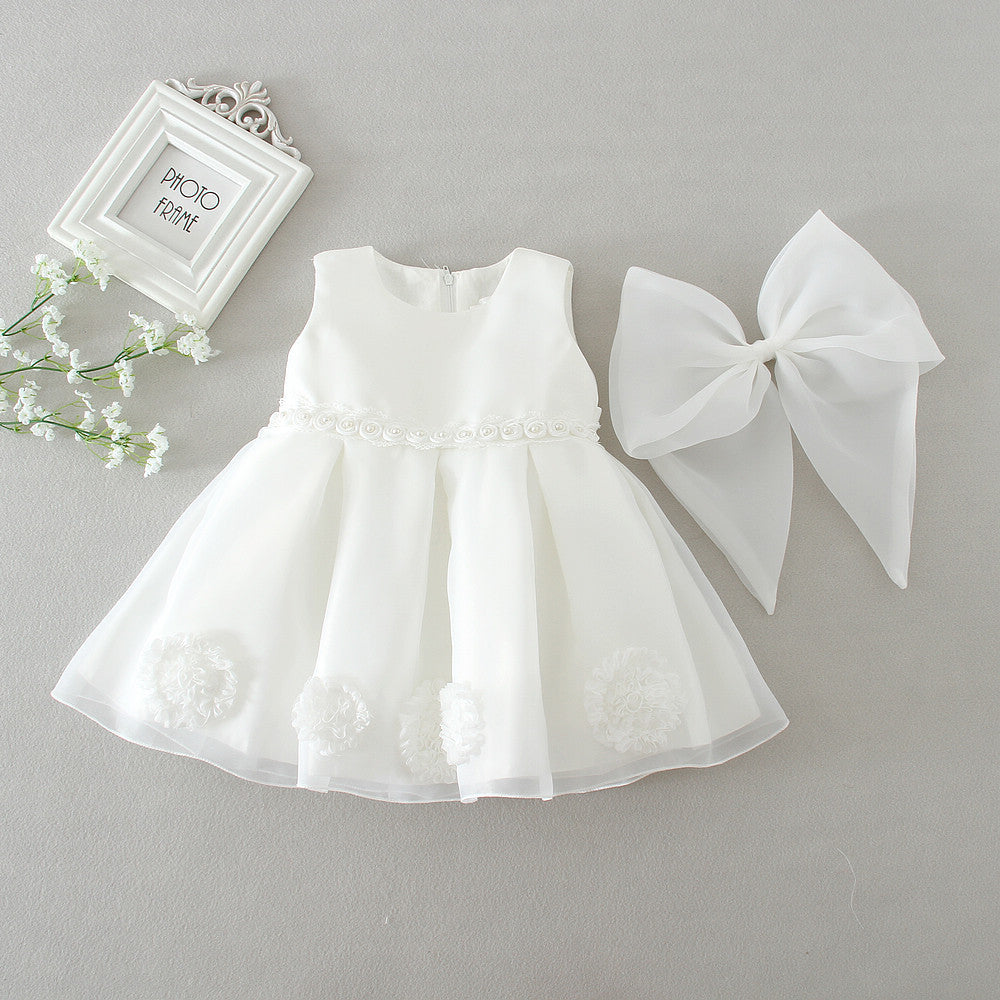 Vestido de Bebé para Boda o Comunión — Poliéster Blanco Clase B