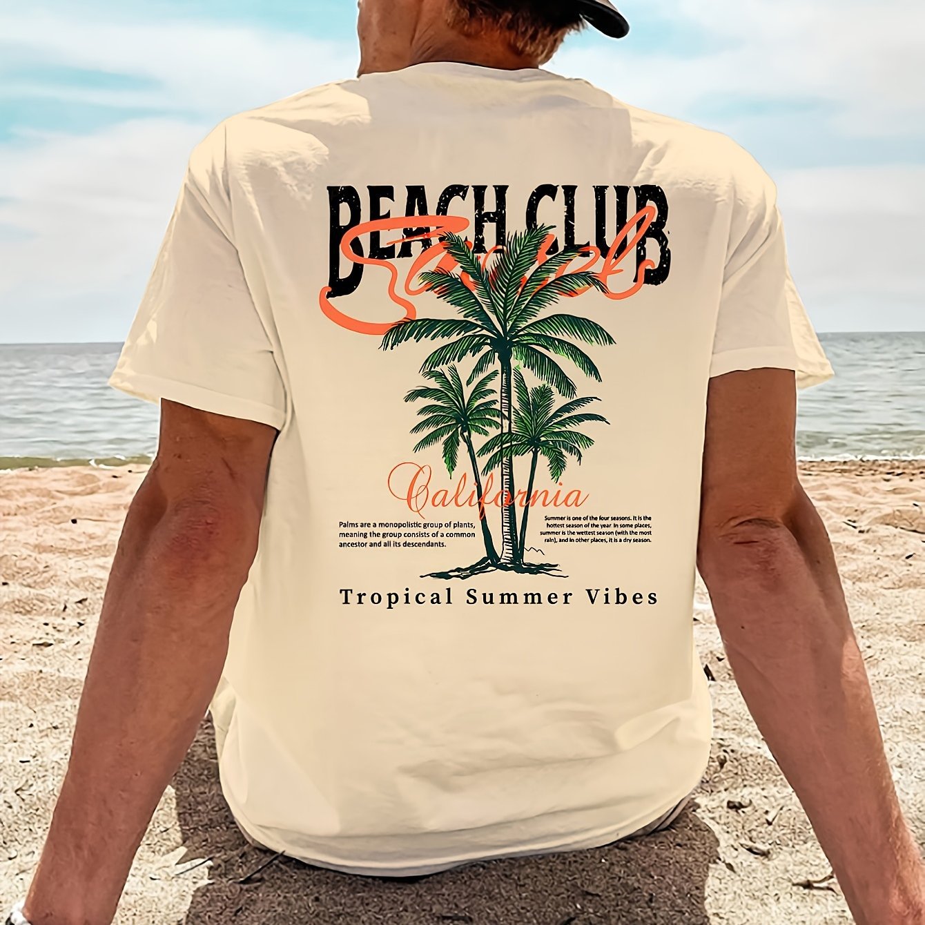 Camiseta de hombre con estampado de club de playa.