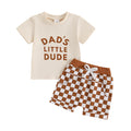 Conjunto Informal de Manga Corta con Estampado de Letras para Niños — Moderno y Cómodo