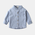 Camisa de Niño Color Liso con Cuello Alto — Moda Infantil