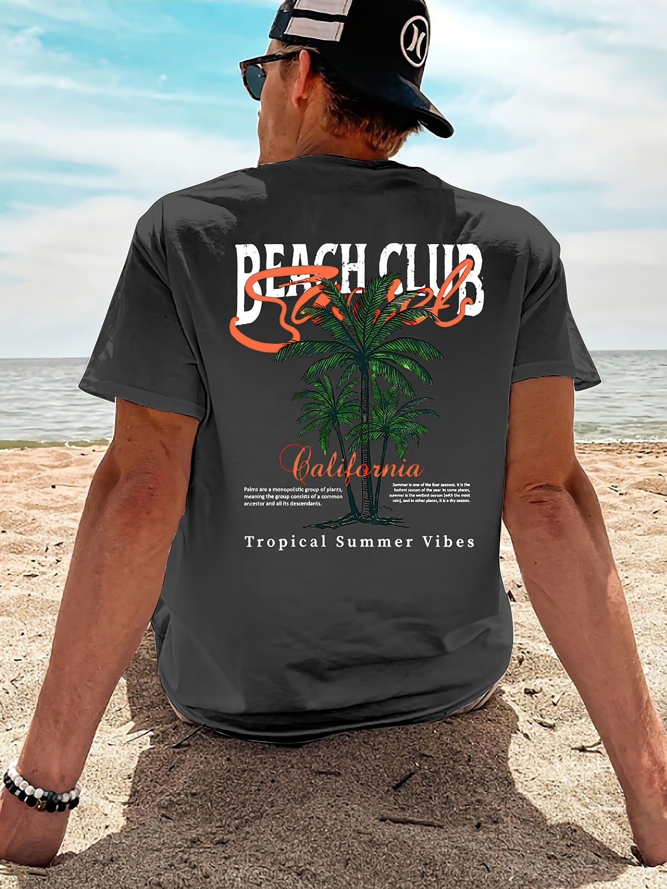 Camiseta de hombre con estampado de club de playa.