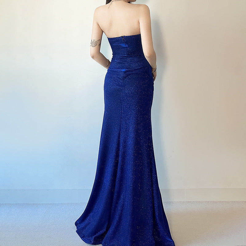 Vestido tubo brillante de corte ajustado, estilo veraniego ya la moda.