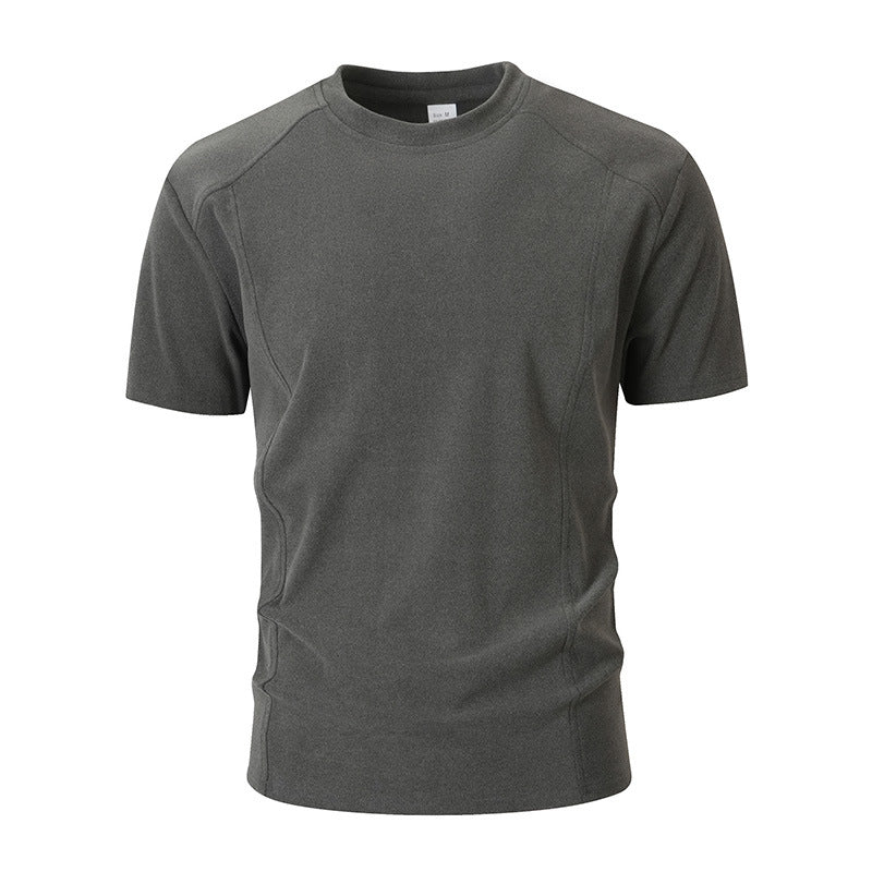Camiseta Manga Corta Hombre Color Liso — Poliéster Slim Fit