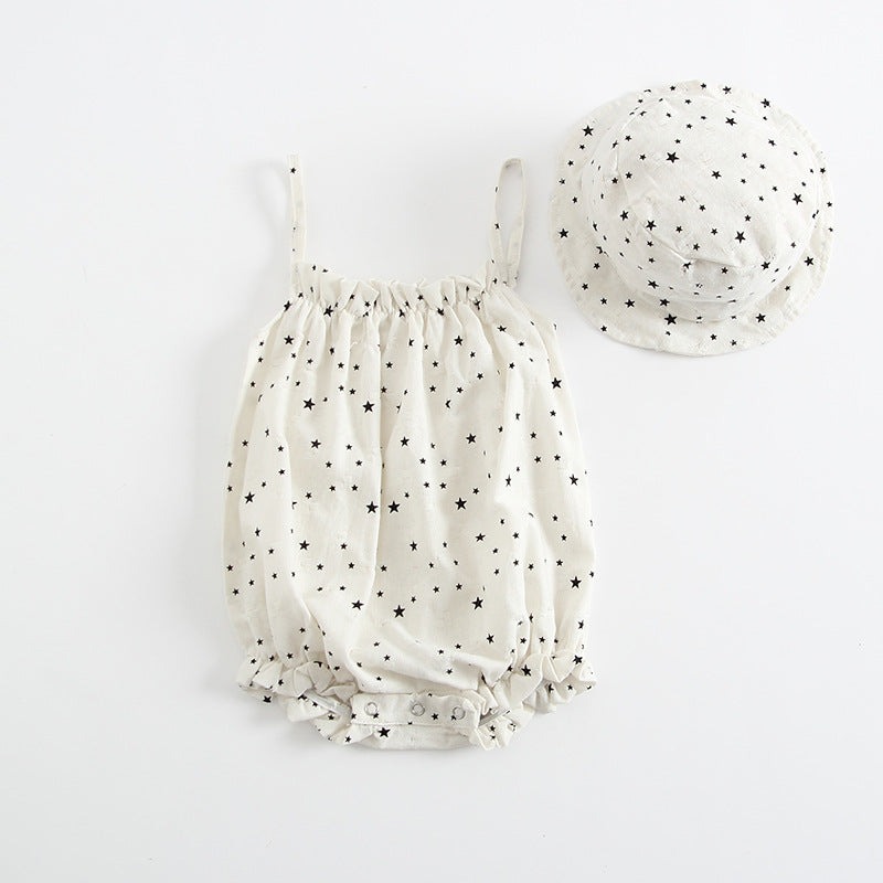 Baby girl romper with hat
