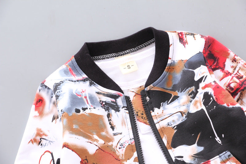 Conjunto de niño de tres piezas con manga larga — estilo coreano